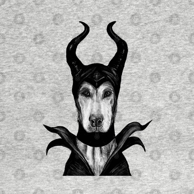 Maleficent Dog by Tasmin Bassett Art